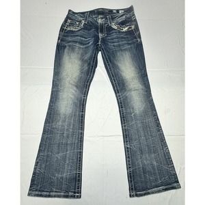 Miss Me Women's JE5836B7R Embelished Pocket Bootcut Jeans - Size 28 (Meas 30x31)